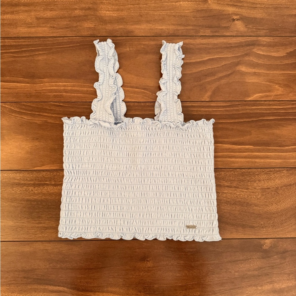 Hollister White Ruffled Crop Top